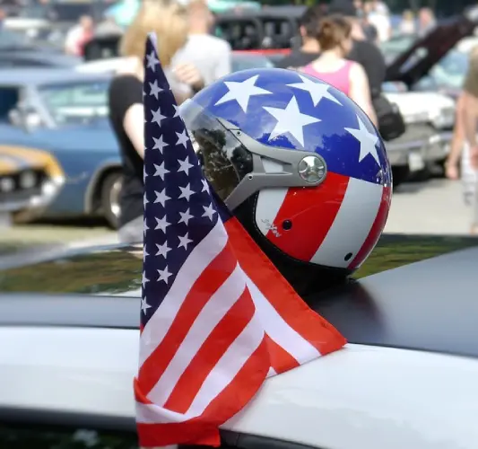 USA flag inspired helmet 